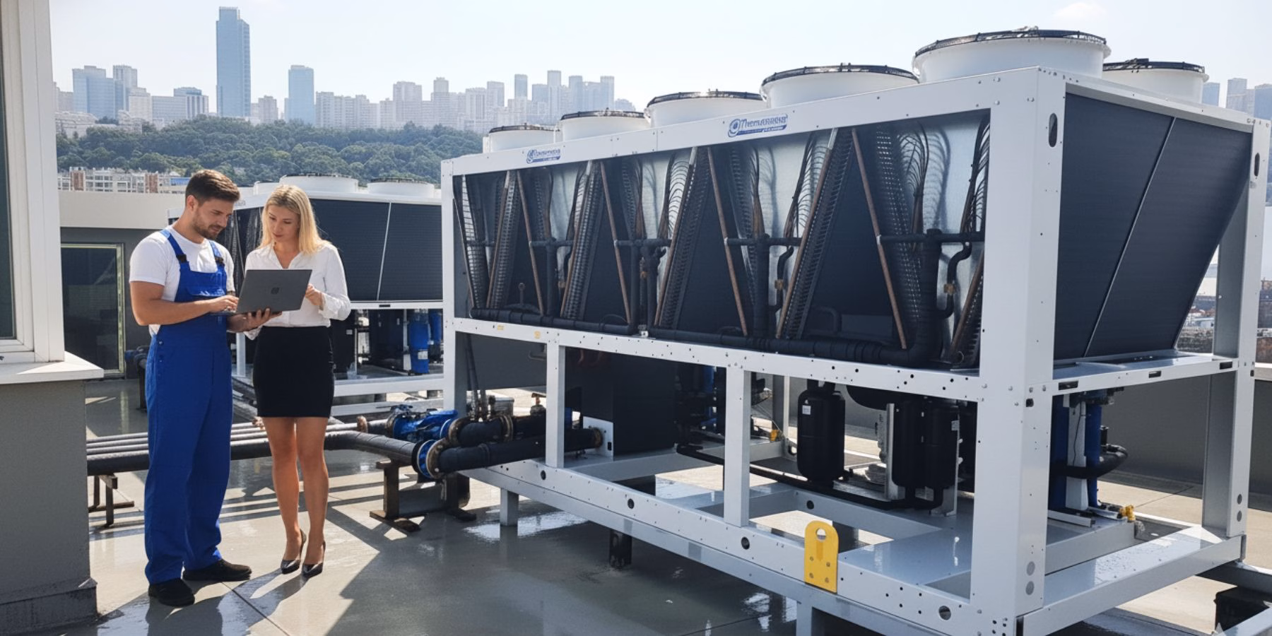 Чиллер на крыше торгового центра подключают к системе интелектуального управления