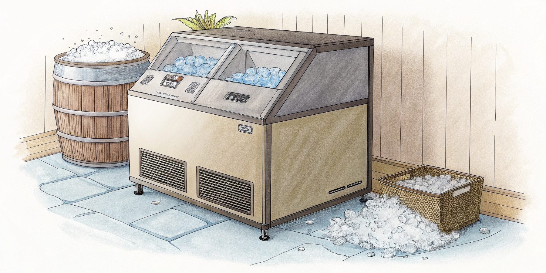 Льдогенератор для бара и льдогенератор для кафе – сравнение по установке