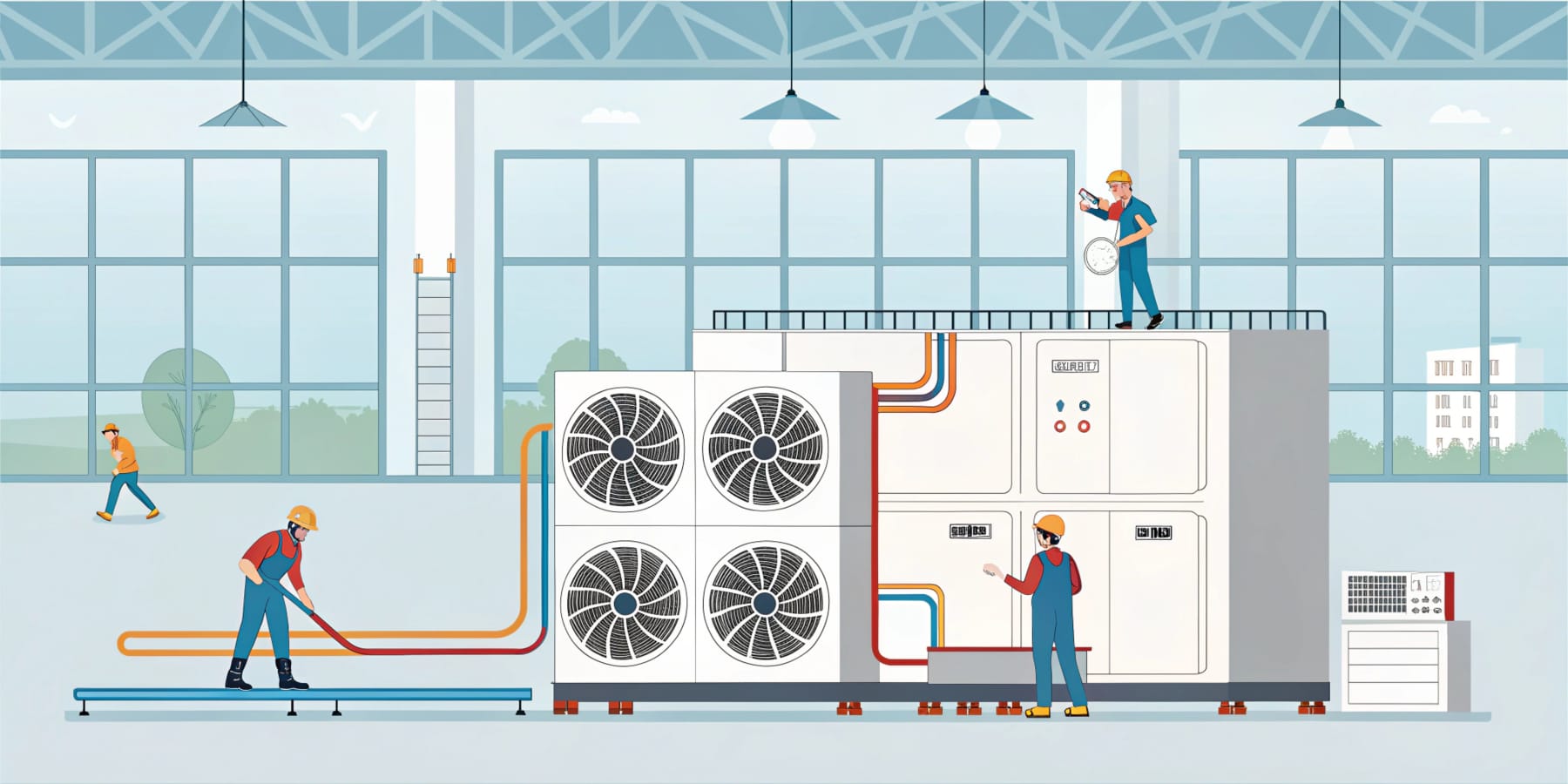 монтаж системы чиллер-фанкойл