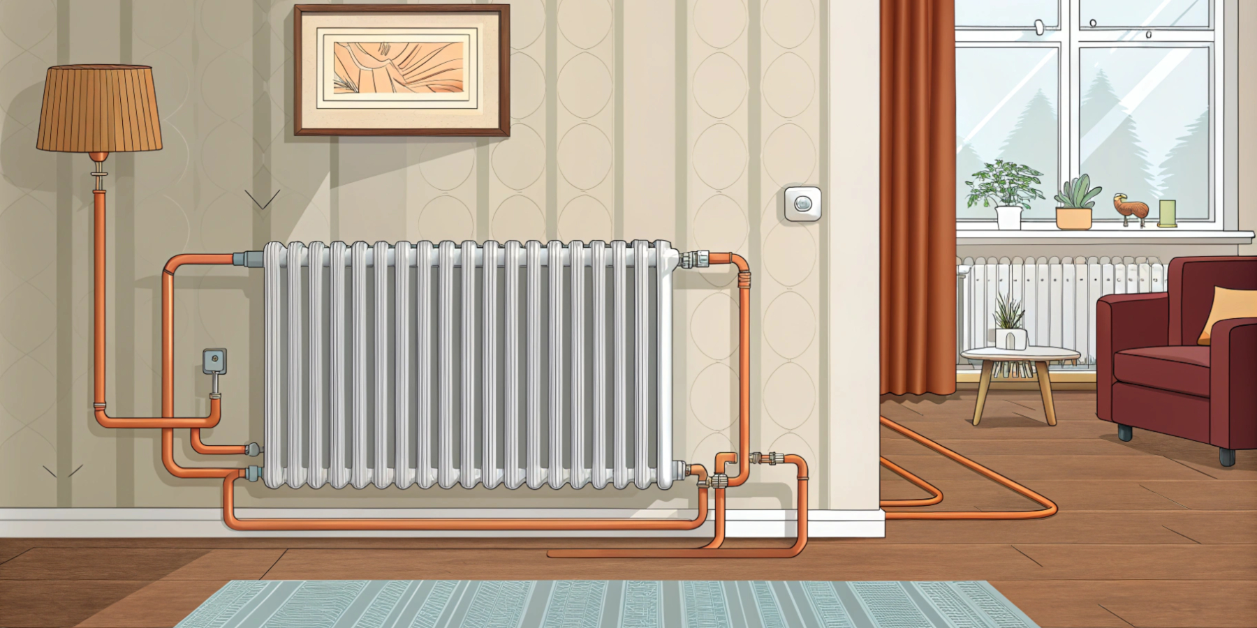 Свободный доступ воздуха к батареям для отопления