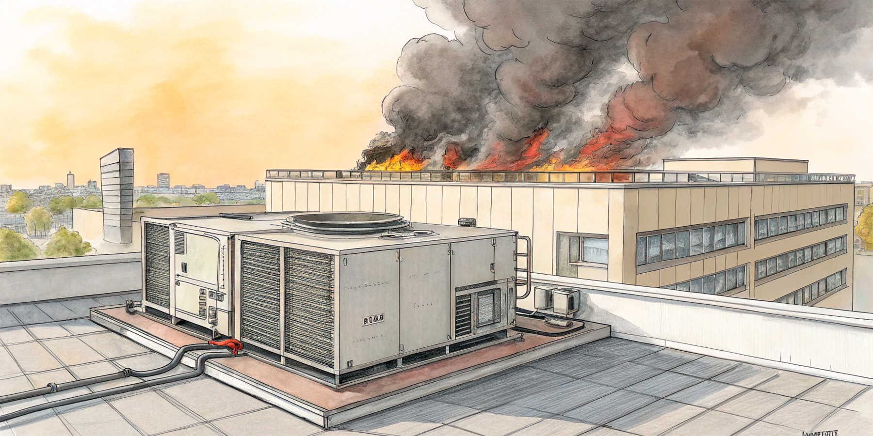 Нужно ли отключать чиллер при пожаре?