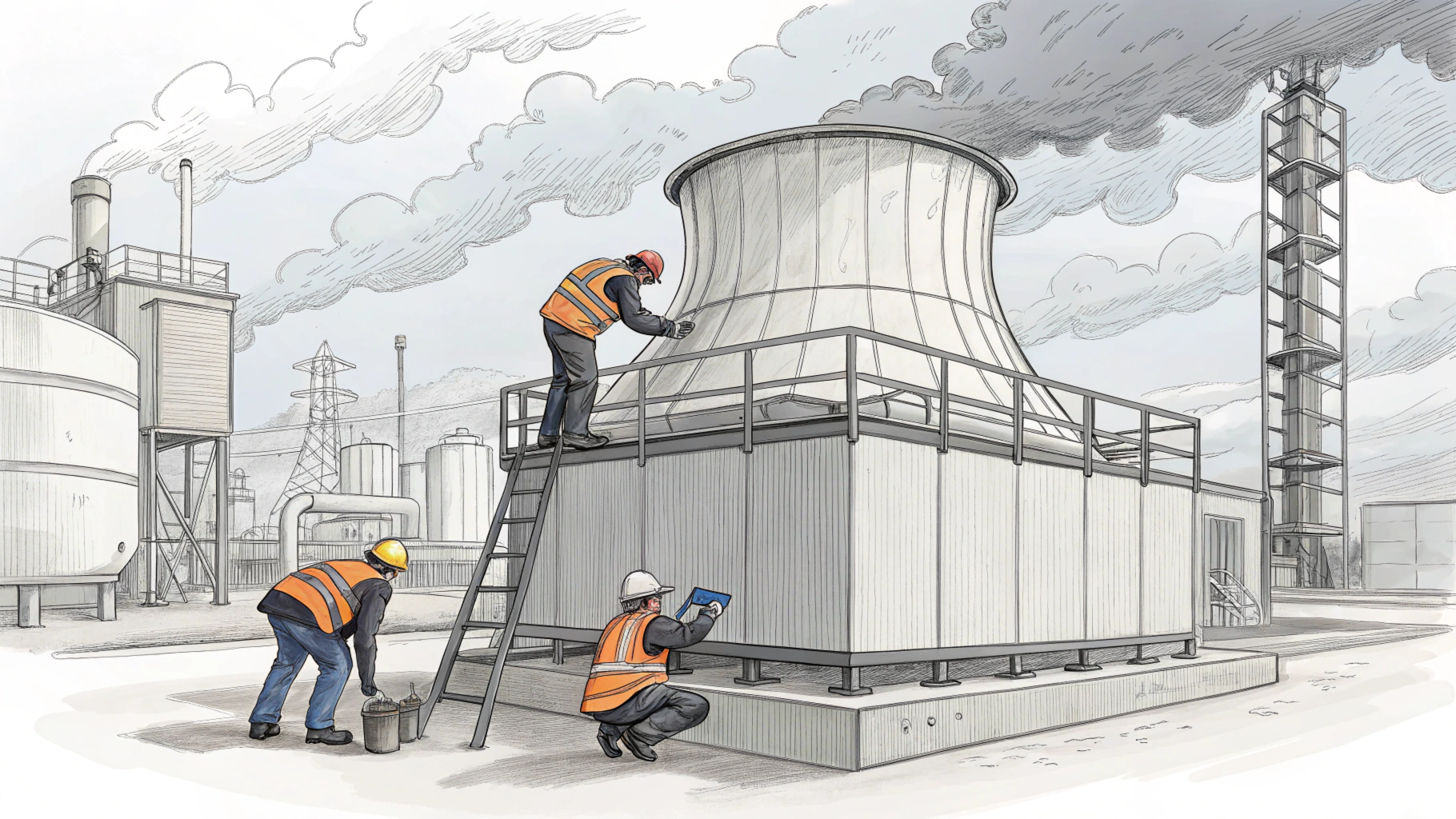 Обслуживание градирен в зависимости от типа