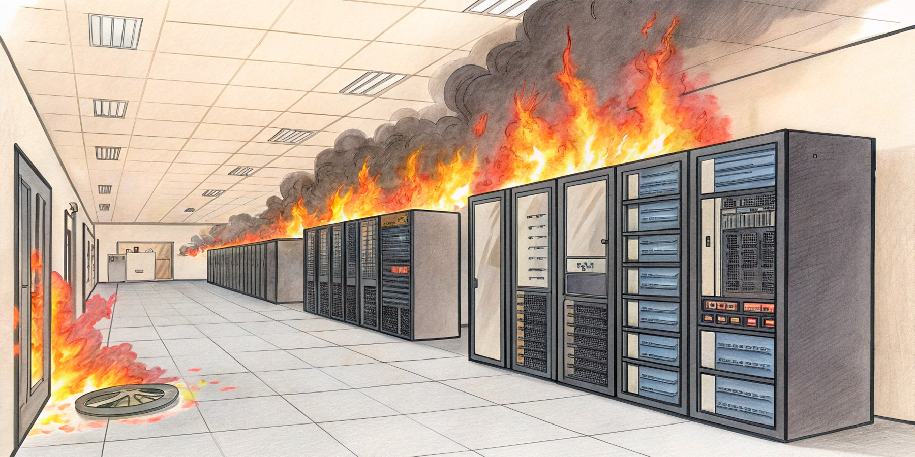 пожар в серверной комнате