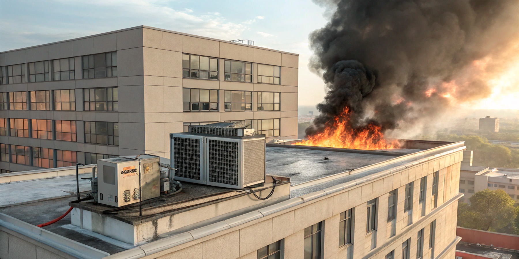 Риски при работе чиллера во время пожара