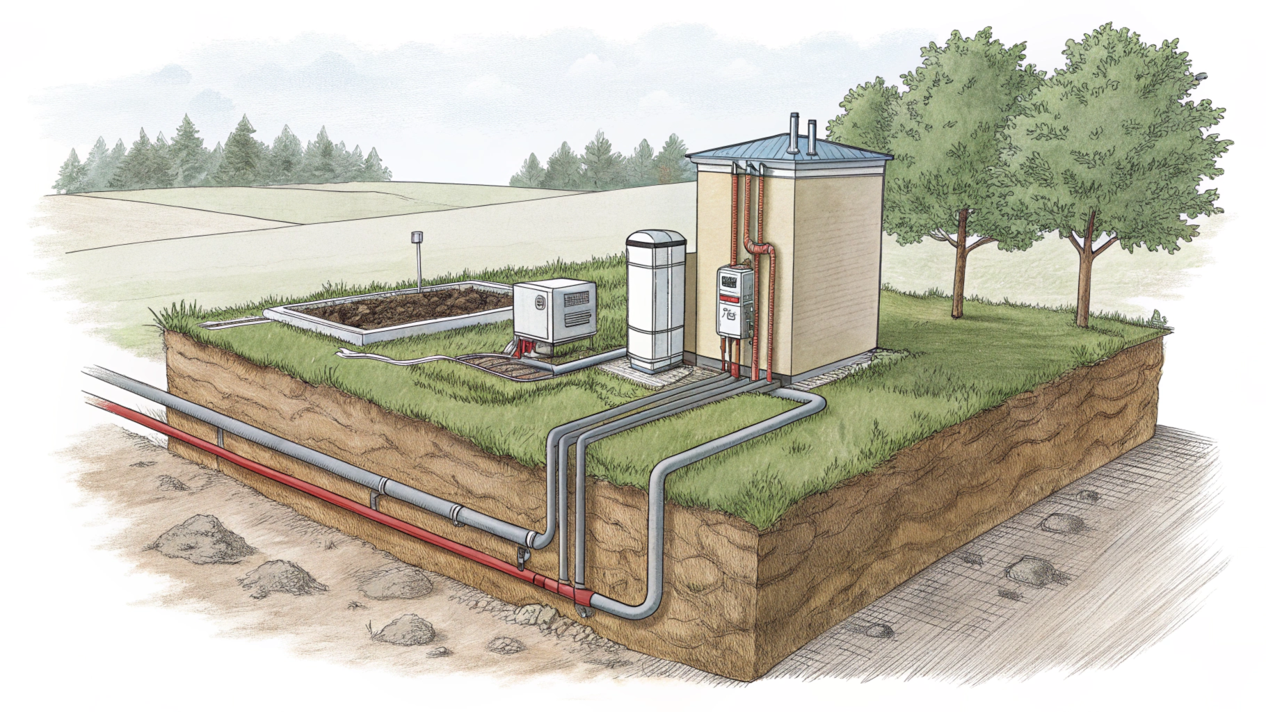 Геотермальный тепловой насос с горизонтальным контуром: что это такое и принцип работы