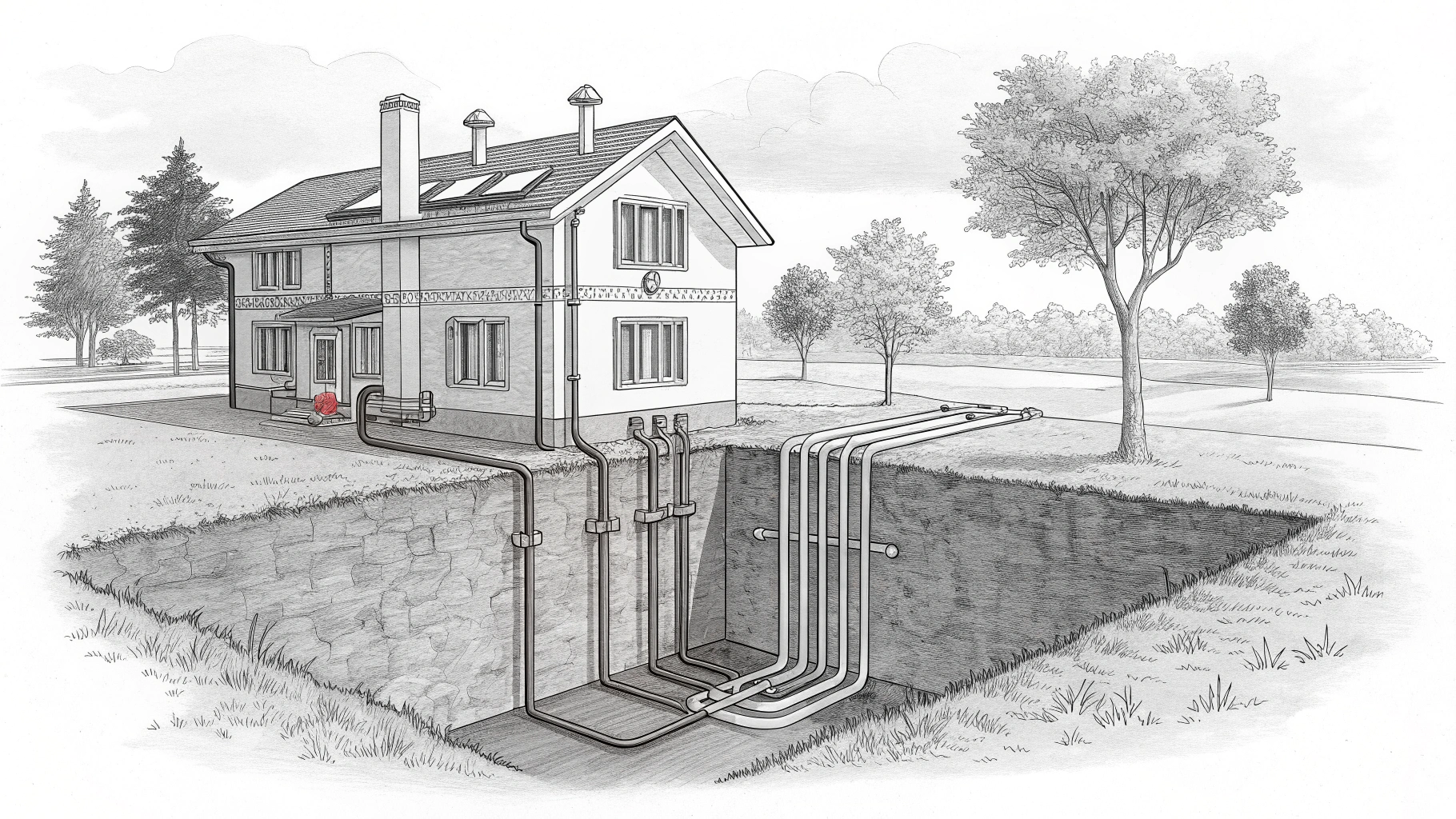 Геотермальный тепловой насос с вертикальным контуром
