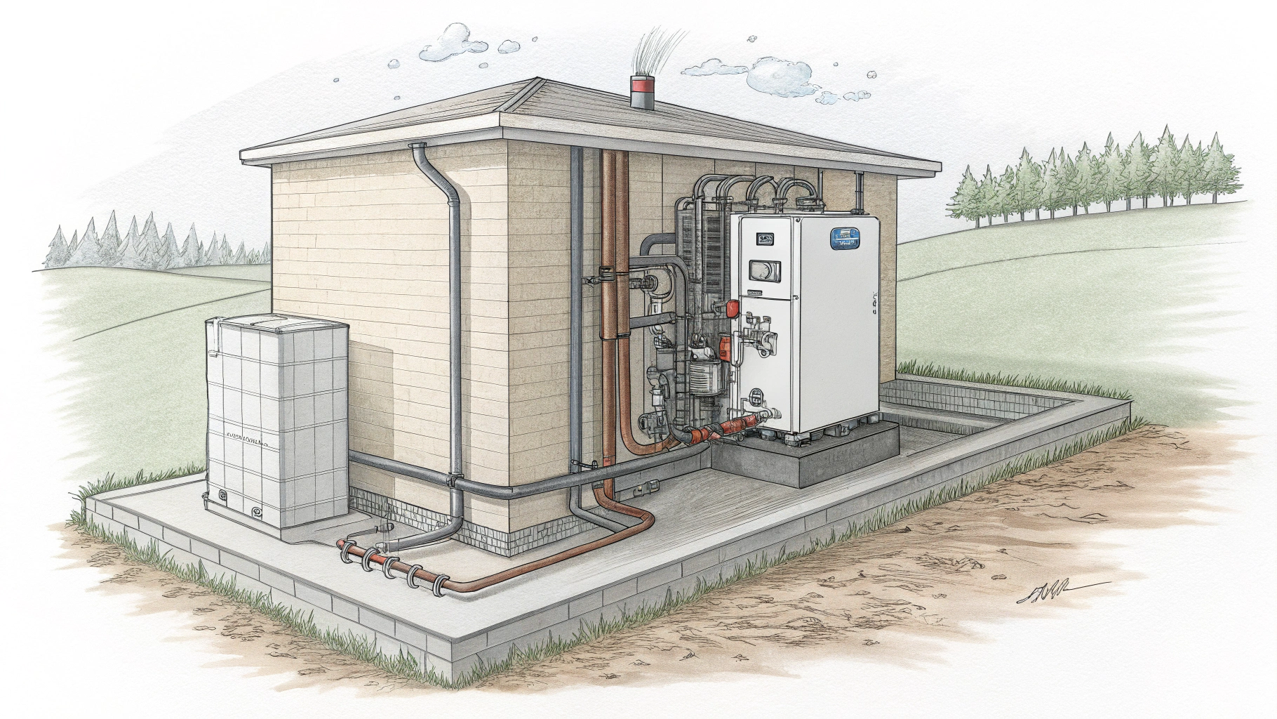 Как работает геотермальный тепловой насос с вертикальным контуром?
