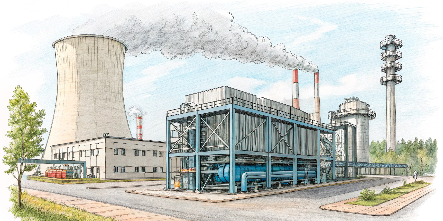 Основной принцип работы чиллера вместе с градирней