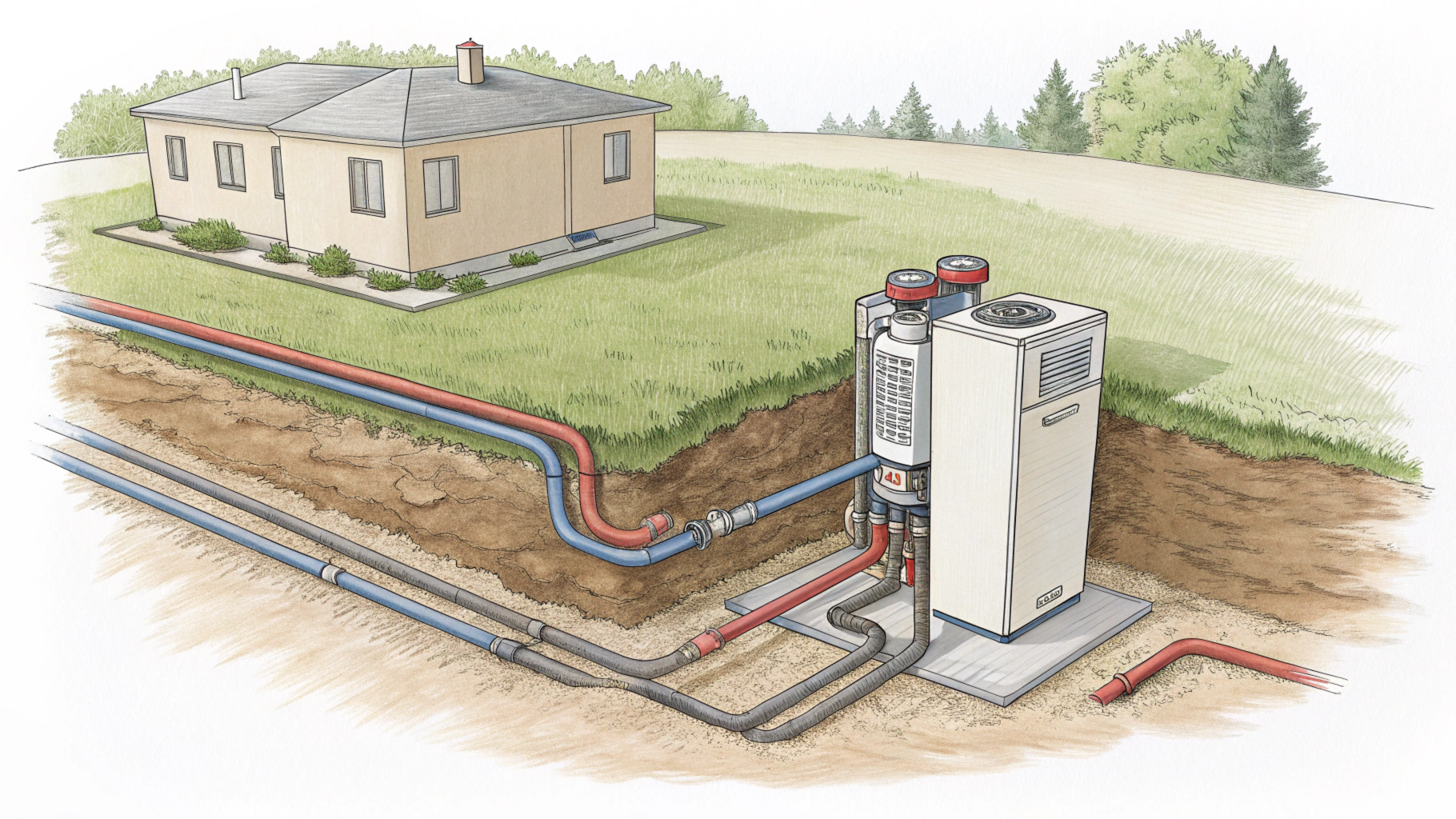 Преимущества и ограничения геотермального теплового насоса с горизонтальным контуром