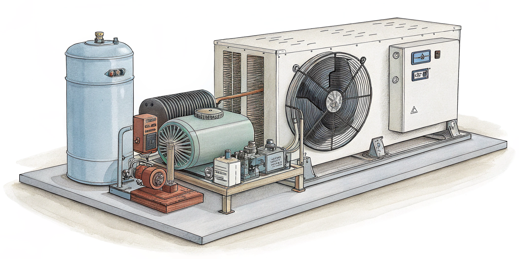 Из каких частей состоит холодильный агрегат