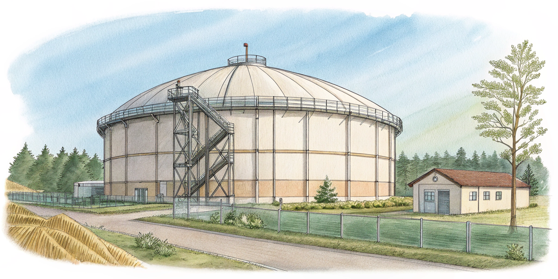 Низконапорное хранение биогаза