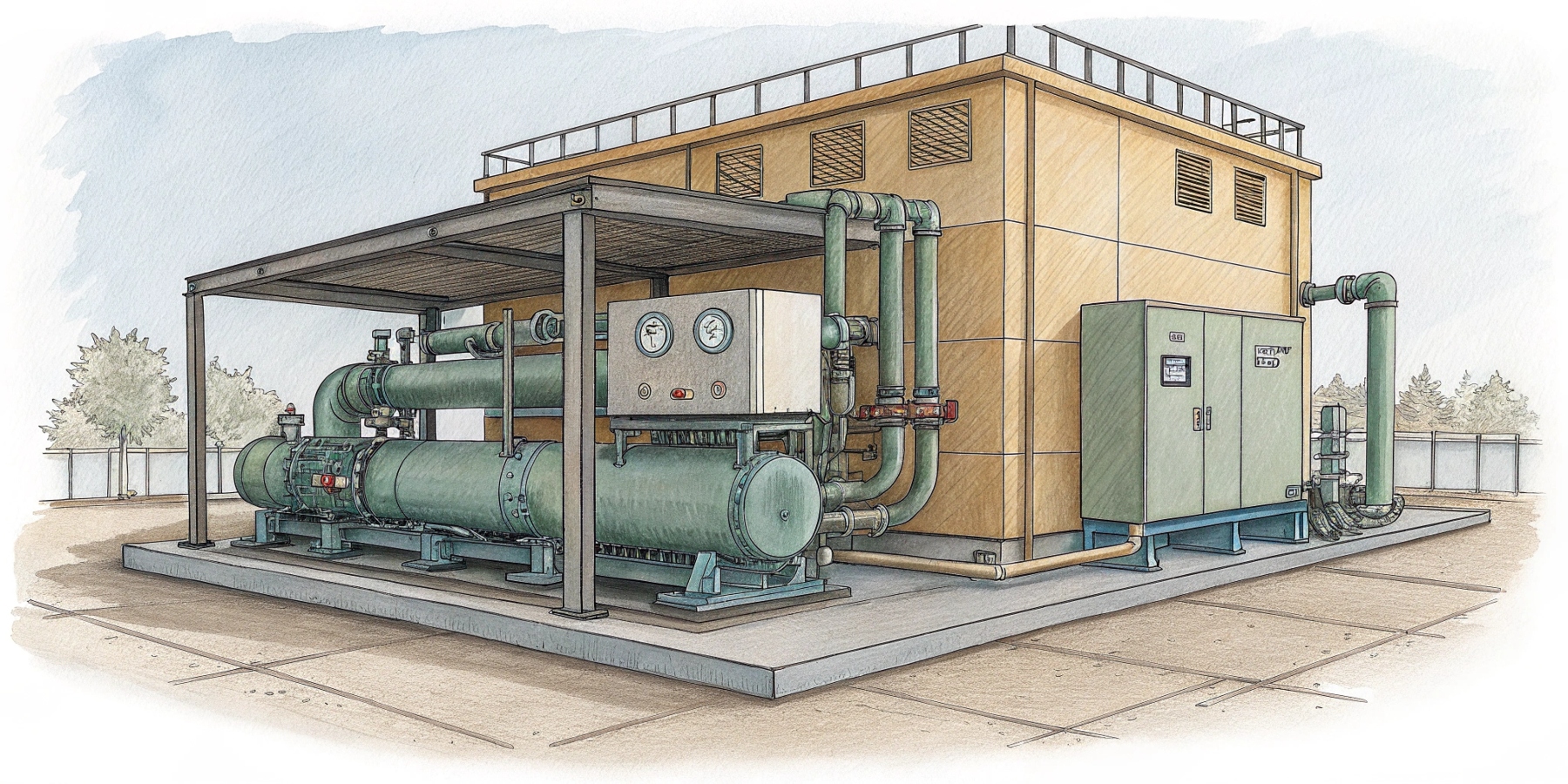 Где расположены холодильные агрегаты при централизованном холодоснабжении