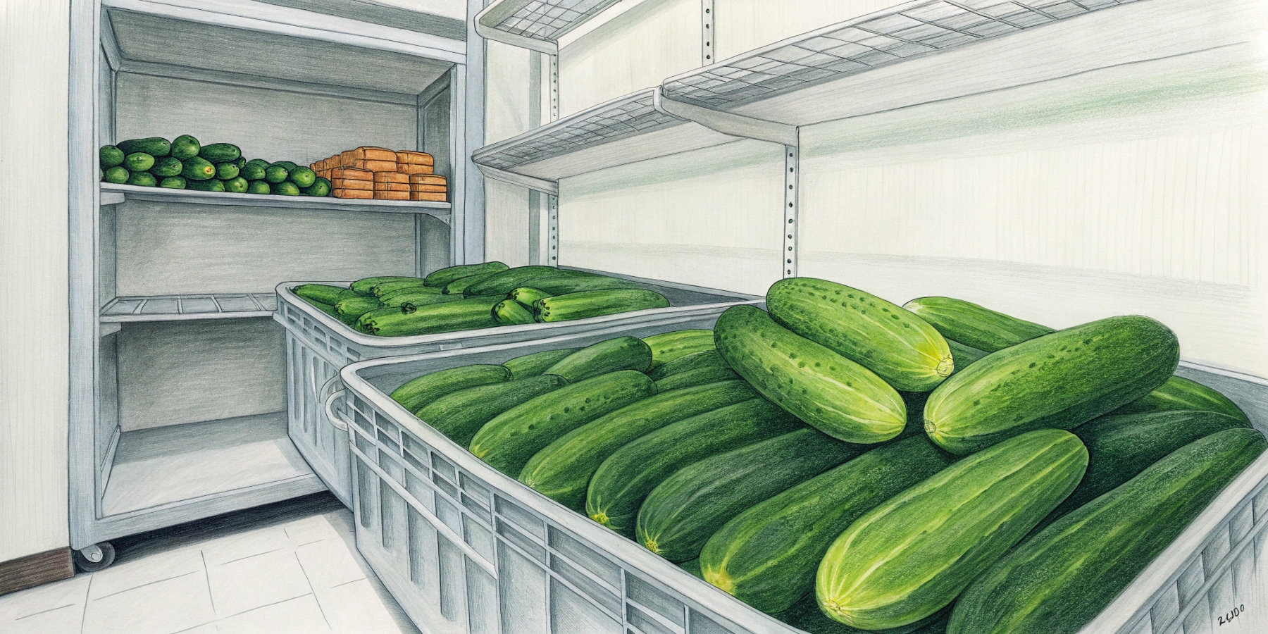 Хранение огурцов в холодильных камерах