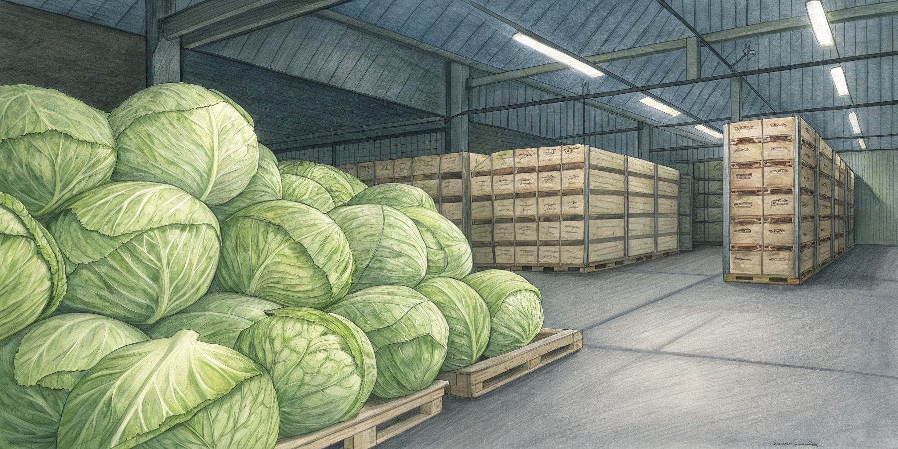 Температурные режимы для промышленного хранения капусты