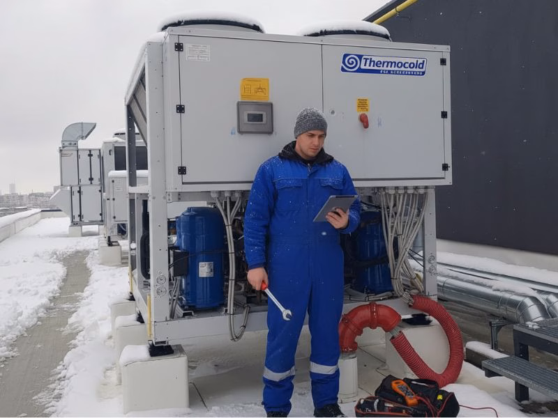 Наладчик компанії Термоком приїхав на аварійний ремонт чилера