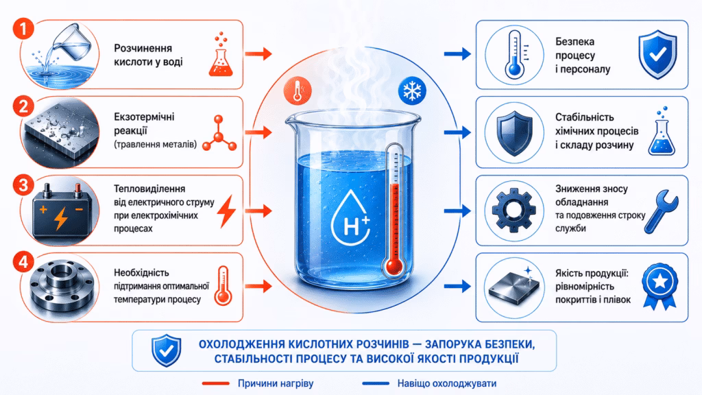 Чому кислотні розчини нагріваються і навіщо їх охолоджувати