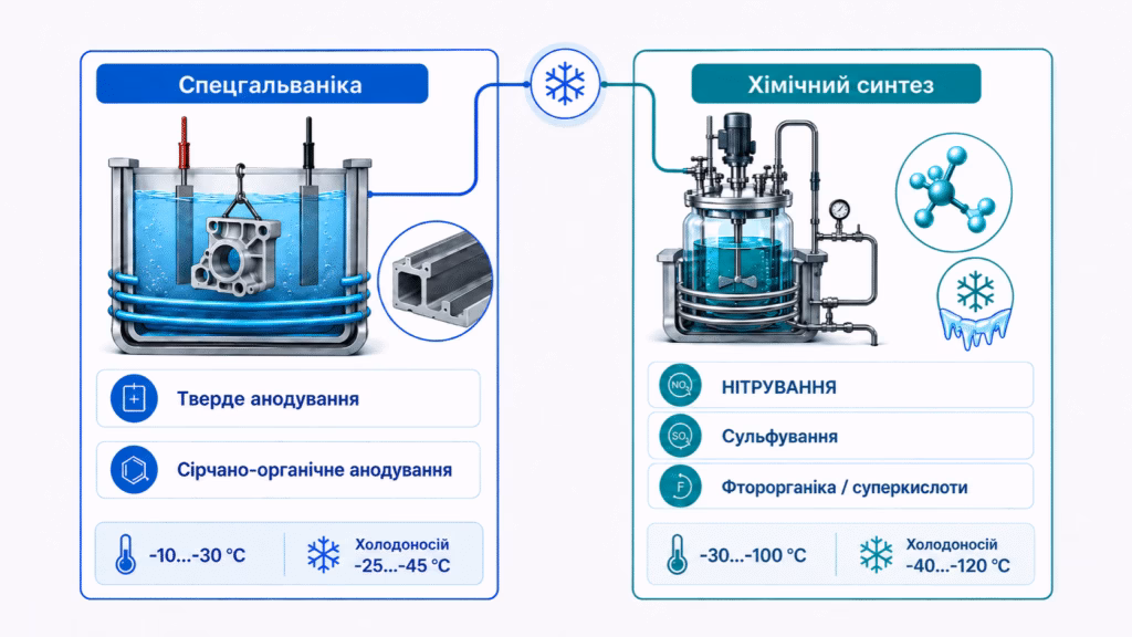 Процеси що вимагають охолодження кислот до -30 °С